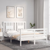 Bed Frame without Mattress White 120x200 cm Solid Wood 3194567