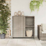 Storage Cabinet with Shelf Light Grey 100 x 36 x 102 cm Rattan 4103825