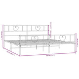 Metal Bed Frame without Mattress with Footboard Black 183x213cm 355486