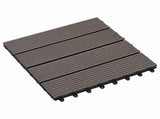 Decking Tile 11 pcs Dark Brown 30 x 30 cm WPC 42046670