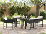Garden Dining Set 5 pcs Black Poly Rattan 3380713