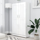 Book Cabinet High Gloss White 82.5x30.5x150 cm Engineered Wood 802729