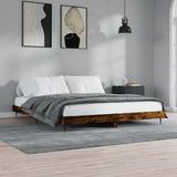 Bed Frame without Mattress Smoked Oak 200x200 cm Engineered Wood 832218