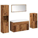 5 Piece Bathroom Furniture Set Old Wood Engineered Wood 3328597
