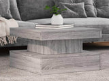 Coffee Table with LED Lights Grey Sonoma 50x50x40 cm 839845