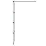 Walk-in Shower Wall Black 80x195 cm Frosted ESG Glass 152130