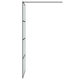 Walk-in Shower Wall Black 80x195 cm Frosted ESG Glass 152130