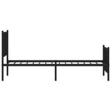 Metal Bed Frame without Mattress with Footboard Black 75x190cm 350872