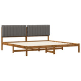 Bed Frame with Upholstered Headboard Natural and Light Grey 3405072