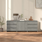 3 Piece Sideboard Grey Sonoma Engineered Wood 3098071