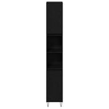Bathroom Cabinet Black Oak 30 x 30 x 190 cm Engineered Wood 862882