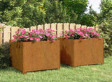 Planters with Legs 2 pcs Rusty 50x50x50 cm Corten Steel 823683