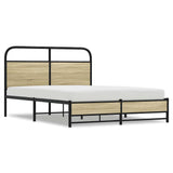 Bed Frame without Mattress 140x190 cm Sonoma Oak Engineered Wood 4100428
