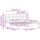 Bed Frame with Upholstered Headboard Taupe 200 x 200 cm 3398077