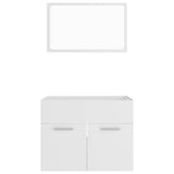 2 Piece Bathroom Furniture Set White Engineered Wood 804782