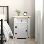 ZNTS Bedside Cabinet Mexican Pine Corona Range White 53x39x67 cm 282618