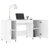 Desk White 140x50x75 cm Engineered Wood 829524