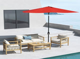 2 x 3 Garden Parasol Umbrella, Rectangular Outdoor Market Umbrella Sun Shade with Crank & Push T3398P318808