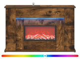 Fireplace with LED Strip Smoked Oak 63 x 20 x 54.5 cm 8021099