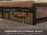 Single Size Metal Bed Frame with Headboard & Footboard, Strong Slat Support Solid Bedstead Base w/ T3398P344674