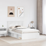 Bed Frame with Headboard White 120 x 200 cm Solid Pine Wood 3410112