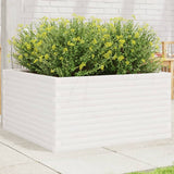 Garden Planter White 90x90x46 cm Solid Wood Pine 3282425