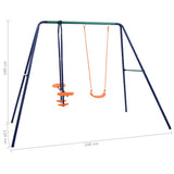 Swing Set with 3 Seats Steel 92319