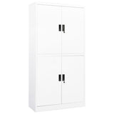 Office Cabinet White 90x40x180 cm Steel 335942