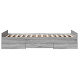 Bed Frame with Drawers without Mattress Grey Sonoma 90x190 cm Single 3280347