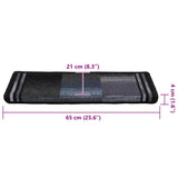 Stair Mats Self-adhesive 15 pcs 65x21x4 cm Black and Grey 326208