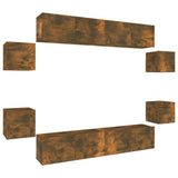 8 Piece TV Cabinet Set Smoked Oak Engineered Wood 3114219