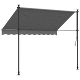 Retractable Awning Anthracite 250x150 cm Fabric and Steel 368739
