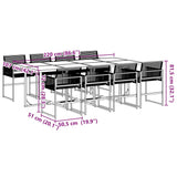 Garden Dining Set Black 3295035