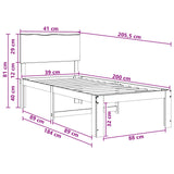 Single Bed Frame with Headboard ROSTOCK Dark Brown 100 x 200 cm 903458