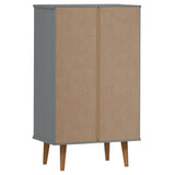 Shoe Cabinet MOLDE Grey 59,5x35x103 cm Solid Wood Pine 350527