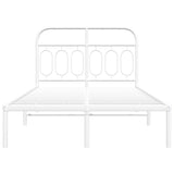 Metal Bed Frame without Mattress with Headboard White 120x200cm 377164