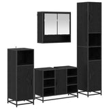 Bathroom Furniture Set 4 pcs Black Oak Engineered Wood 3402532