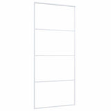 Sliding Door ESG Glass and Aluminium 90x205 cm White 151660