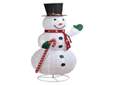 1.7M Lighted Snowman Holding Candy Cane Christmas Yard Decorations, Pre-lit Pull Up Snowman with 240 70039090