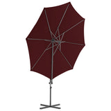 ZNTS Cantilever Garden Parasol with Steel Pole Bordeaux Red 300 cm 312312