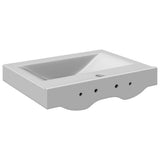 Wash Basin with Overflow 60x46x16 cm Ceramic Silver 143502