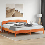 Bed Frame without Mattress Wax Brown 200x200 cm Solid Wood Pine 3207196