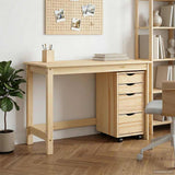 Desk and Rolling Cabinet Set MOSS 2 pcs Brown 3438794