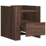 Bedside Cabinet Brown Oak 45x50x50 cm Engineered Wood 848282