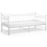 Pull-out Sofa Bed Frame without Mattress White Metal 90x200 cm 324759