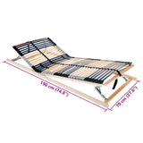 Slatted Bed Base Manual Brown 70 x 190 cm Solid Beech Wood 42015262