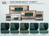 2 Seater Sofa, Linen-look Fabric Small Sofa with Wing Back, Thick Seat, Metal Legs, Dark Green T3398P554299