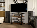 HiFi Stand, with Four Storage Shelves - Rustic Brown T3398P377903