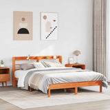 Bed Frame without Mattress Wax Brown 140x200 cm Solid Wood Pine 3306890