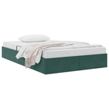 Storage Bed with Mattress Dark Green 120 x 200 cm Velvet 3370091